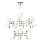 Люстра подвесная с двумя ярусами и 24-ю рельефными прозрачными плафонами из стекла Perforated Glass Bubbles варинант исполнения - 1 | Loft Concept в Сочи