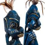 Комплект из 2-х деревянных статуэток Asmat Statuettes Dark Blue варинант исполнения - 6 | Loft Concept в Сочи