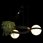 Подвесной светильник с 2-мя шарообразными плафонами и цилиндрическим спотом Light of Еyes варинант исполнения - 7 | Loft Concept в Сочи