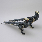 Статуэтка бронзовая пара Фазаны синие Bronze Birds варинант исполнения - 2 | Loft Concept в Сочи