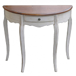 Деревянная консоль полукруглая с ящиком в стиле прованс Interiors Romance варинант исполнения - 1 | Loft Concept в Сочи