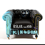 Кресло "Баския и Уорхол" Basquiat Warhol graffiti chair натуральная кожа варинант исполнения - 2 | Loft Concept в Сочи