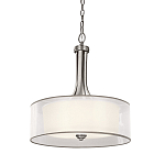 Люстра подвесная с двойным круглым плафоном из органзы и матового стекла Kichler варинант исполнения - 1 | Loft Concept в Сочи