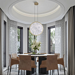 Светодиодный подвесной светильник круглой формы с металлической рамой золотого цвета Marble Glow 47 варинант исполнения - 6 | Loft Concept в Сочи