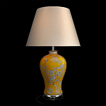 Настольная лампа желтая с изображением белых птиц Flight Among Acacia варинант исполнения - 2 | Loft Concept в Сочи