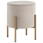 Бежевый пуф на золотистых ножках SANJAY варинант исполнения - 1 | Loft Concept в Сочи