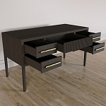 Большой Рабочий стол Primo с 5 выдвижными ящиками Темный орех варинант исполнения - 6 | Loft Concept в Сочи