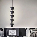 Подвесной светильник светодиодный в виде ряда черных металлических конусов  Herringbone варинант исполнения - 5 | Loft Concept в Сочи