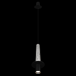 Подвесной светильник с узким цилиндрическим плафоном и черным металлическим декором Concrete Pipe варинант исполнения - 11 | Loft Concept в Сочи