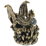 Декоративная статуэтка Дракон со стеклянным шаром Dragon and Glass Ball Gold Black варинант исполнения - 3 | Loft Concept в Сочи