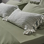 Чехол на подушку мятного цвета с бахромой и объемным узором Ethnic mix варинант исполнения - 5 | Loft Concept в Сочи