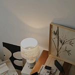 Настольная лампа с принтом на белом тканевом абажуре Roof Garden Lamp варинант исполнения - 7 | Loft Concept в Сочи