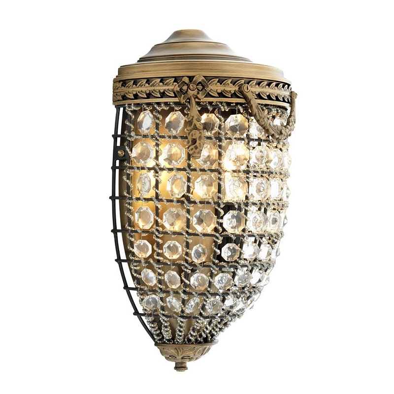 Бра Eichholtz Wall Lamp Emperor Brass Латунь Античная полированная Прозрачный (Transparent) в Сочи | Loft Concept 
