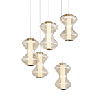 Люстра светодиодная с стеклянными волнообразными плафонами Amphora of Light варинант исполнения - 2 | Loft Concept в Сочи