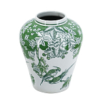 Ваза с зелеными цветочными и птичьими мотивами Vase Inspired by Nature варинант исполнения - 1 | Loft Concept в Сочи
