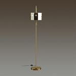 Торшер с круглым плафоном на высокой бронзовой ножке с вертикальным декором из металлических трубок Sohne варинант исполнения - 2 | Loft Concept в Сочи