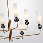 Люстра на штанге с 8-ю цилиндрическими матовыми плафонами и шарами из камня Orb Essence варинант исполнения - 7 | Loft Concept в Сочи