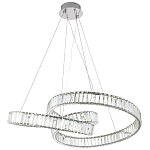 Подвесная люстра в виде изогнутых колец с хрустальным декором Ring Horizontal Oculus Chrome Light Chandelier варинант исполнения - 2 | Loft Concept в Сочи