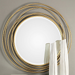 Золотое настенное круглое зеркало Golden Orbit варинант исполнения - 1 | Loft Concept в Сочи