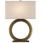 Настольная лампа с корпусом в форме кольца и прямоугольным абажуром French Ring варинант исполнения - 3 | Loft Concept в Сочи