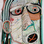 Арт-Объект плетеный из нитей большой портрет Joana Schneider  варинант исполнения - 2 | Loft Concept в Сочи