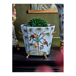 Кашпо из голубого фарфора с бронзовыми элементами Blue Garden варинант исполнения - 5 | Loft Concept в Сочи