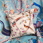 Подушка декоративная с изображением птиц в саду Beige Chinoiserie Birds in the Peach Orchard Cushion варинант исполнения - 3 | Loft Concept в Сочи