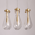 Люстра с 7-ю прозрачными плафонами из стекла в форме капли Lucid Rain  варинант исполнения - 6 | Loft Concept в Сочи