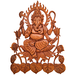 Панно из дерева Ганеша Panel With Animals варинант исполнения - 1 | Loft Concept в Сочи