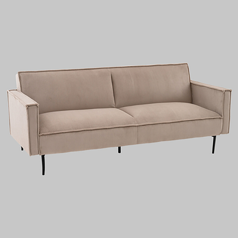 Диван современный вельветовый прямой Worcester Бежевый  Капучино  Черный в Сочи | Loft Concept 