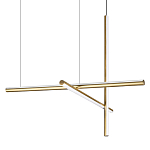 Люстра с 3-мя  пересекающимися цилиндрическими плафонами на тонких тросах Trumpet tube варинант исполнения - 1 | Loft Concept в Сочи