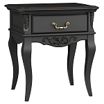 Тумба прикроватная черная из массива бука в стиле прованс Black Provence варинант исполнения - 1 | Loft Concept в Сочи