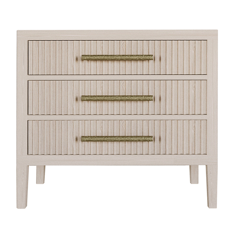 Тумба Primo  с тремя ящиками шпон Светлый дуб Древесина Золотой в Сочи | Loft Concept 