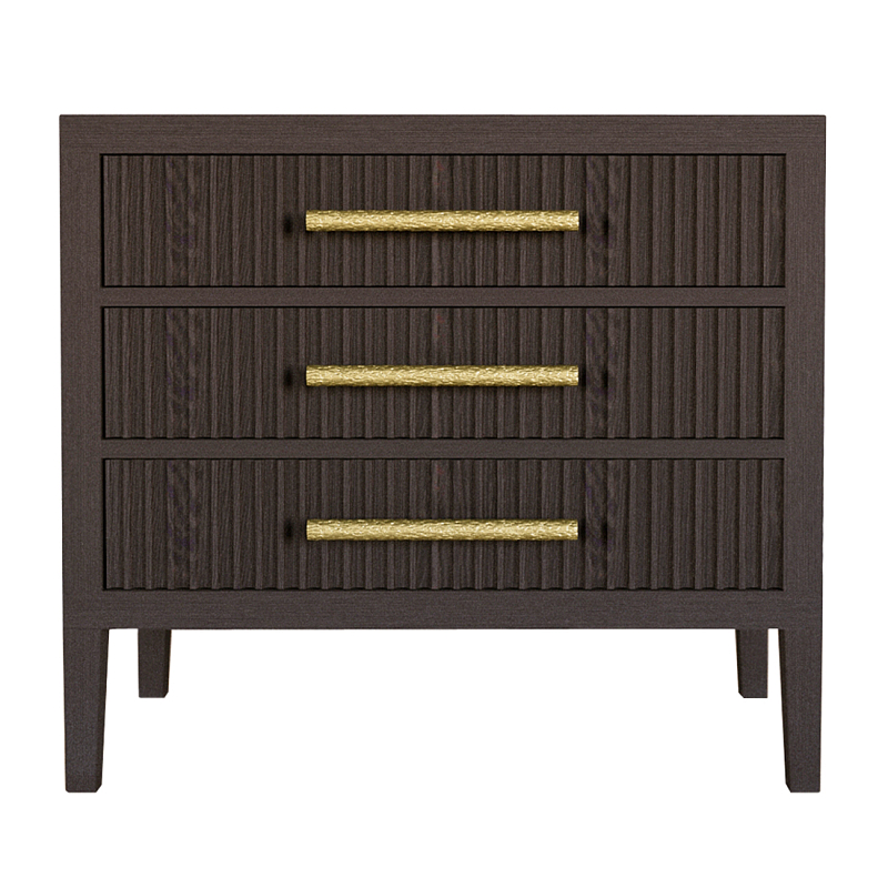 Тумба Primo  с тремя ящиками шпон темный орех Темный дуб Золотой в Сочи | Loft Concept 