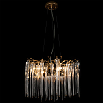 Люстра подвесная круглая в виде ветвей деревьев бронзового цвета с прозрачными подвесками-каплями Droplet Chandelier варинант исполнения - 4 | Loft Concept в Сочи