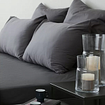 Постельное белье однотонное из сатина темно-серого цвета Eden Line варинант исполнения - 3 | Loft Concept в Сочи