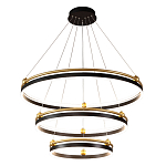 Люстра подвесная с тремя кольцами черного и золотого цвета Ring Horizontal варинант исполнения - 2 | Loft Concept в Сочи