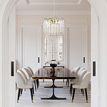 Люстра подвесная круглая в виде ветвей деревьев бронзового цвета с прозрачными подвесками-каплями Droplet Chandelier варинант исполнения - 7 | Loft Concept в Сочи