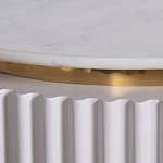 Тумбочка белая овальная с мраморной столешницей Thoroughbass варинант исполнения - 6 | Loft Concept в Сочи