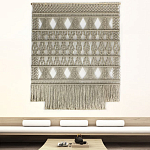 Панно на стену плетеное Макраме бежевый цвет  варинант исполнения - 11 | Loft Concept в Сочи