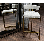 Стул барный букле бежевый с каркасом цвета матовое золото Tactility варинант исполнения - 6 | Loft Concept в Сочи