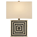 Настольная лампа с квадратным основанием и прямоугольным абажуром Neat Lines варинант исполнения - 3 | Loft Concept в Сочи