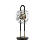 Настольная лампа черного цвета с круглым прозрачным стеклянным плафоном Virelia  варинант исполнения - 1 | Loft Concept в Сочи