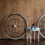 Часы настенные деревянные с римскими цифрами бронзового цвета Clock with History варинант исполнения - 2 | Loft Concept в Сочи