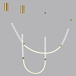 Подвесной светильник с 3-мя изогнутыми плафонами и белыми декоративными шариками PEARLS Suspension варинант исполнения - 3 | Loft Concept в Сочи