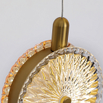 Подвесной светильник с плафонами из рельефного стекла Peony Glass Bronze Six варинант исполнения - 3 | Loft Concept в Сочи