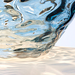 Настольная лампа со белым конусным абажуром и прозрачным голубым стеклянным основанием Quintiesse варинант исполнения - 5 | Loft Concept в Сочи