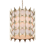 Подвесной светильник в форме цилиндра с фактурным серебряным каркасом и тканевым абажуром Silver Honeycomb варинант исполнения - 1 | Loft Concept в Сочи