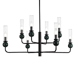 Люстра с 8-ю плафонами в форме стеклянных трубок и мраморных декоративных элементов Montreal варинант исполнения - 2 | Loft Concept в Сочи