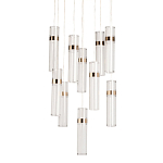 Люстра каскадная с прозрачными цилиндрическими плафонами Jenae Glass Tube Lighting варинант исполнения - 1 | Loft Concept в Сочи